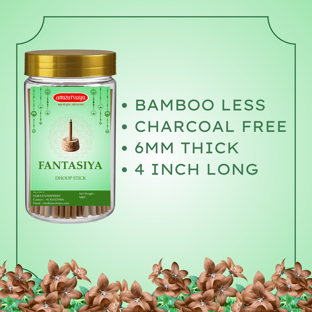 Incense Fantasiya Dhoop Stick | Charcoal Free & Bamboo Less