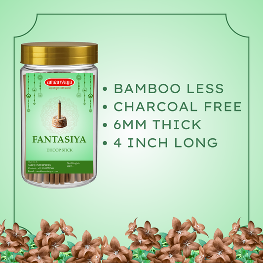 Incense Fantasiya Dhoop Stick | Charcoal Free & Bamboo Less