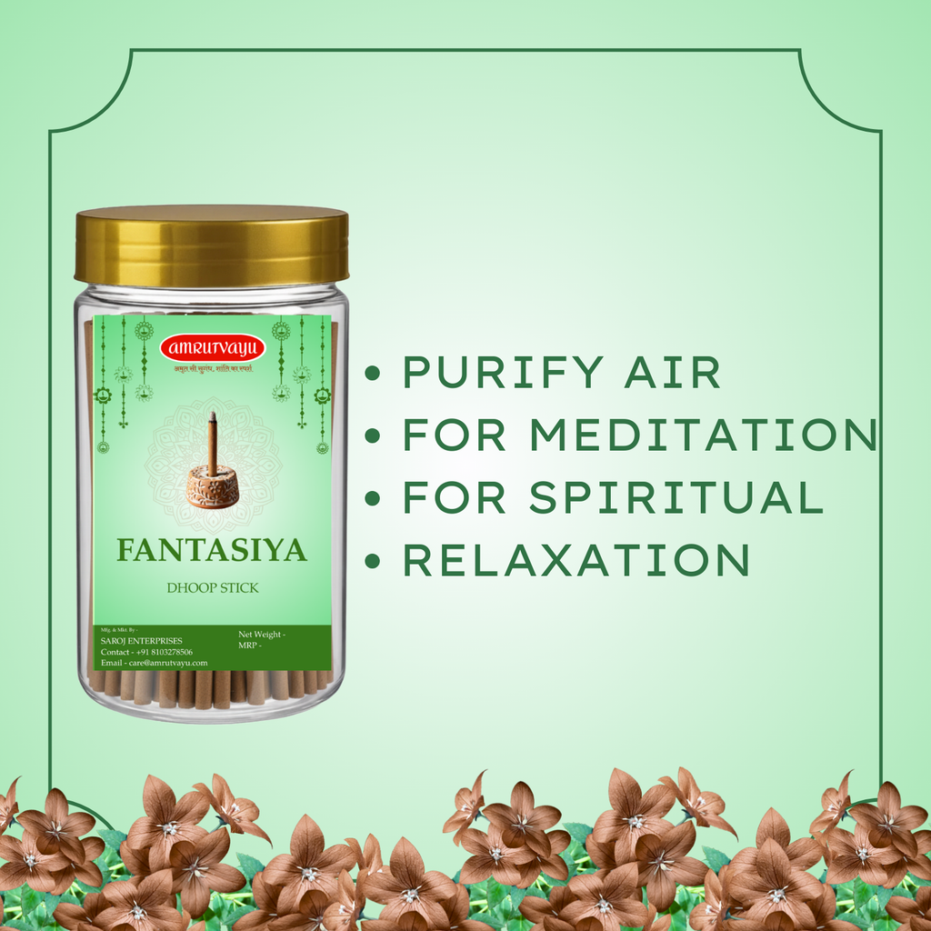 Incense Fantasiya Dhoop Stick | Charcoal Free & Bamboo Less