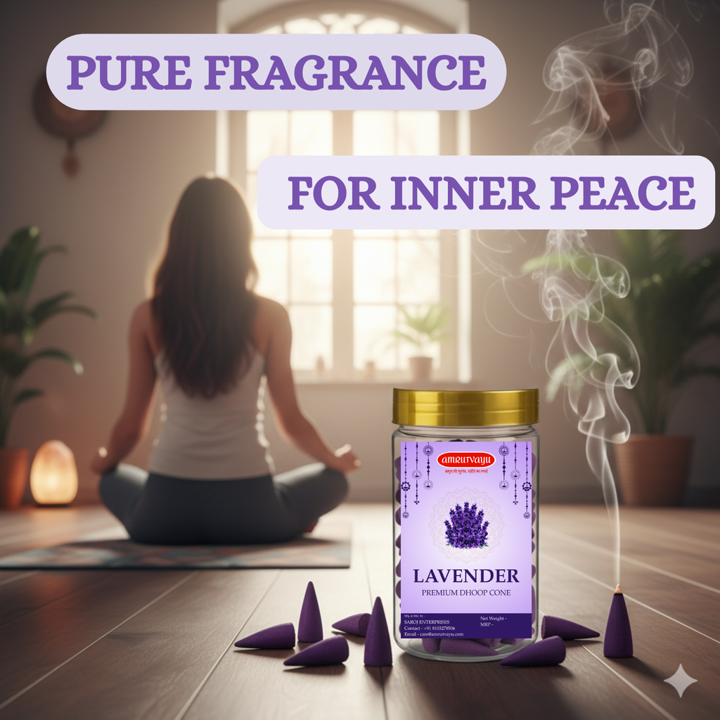 Premium Lavender Dhoop Cone | Soothe Your Senses with Amrutvayu