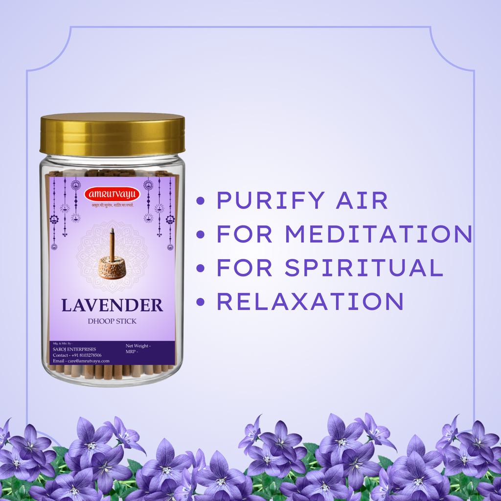 Incense Lavender Dhoop Stick | Charcoal Free & Bamboo Less