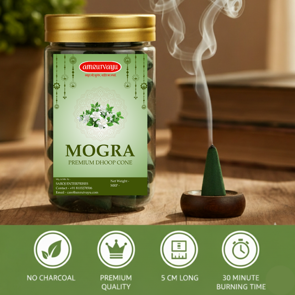 Premium Mogra Dhoop Cones for Peaceful Aromas | Pure, Natural & Sacred