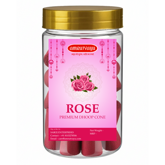 Premium Rose Dhoop Cone | Refresh Your Space with Amrutvayu