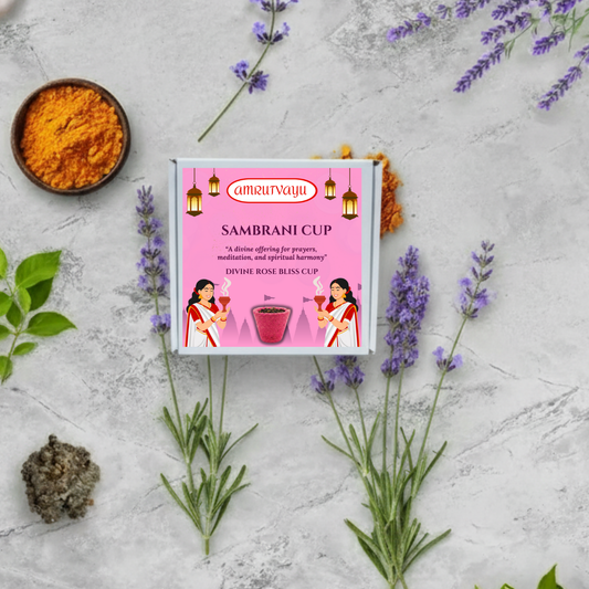 Rose Fragrance Sambrani Havan Cups with Loban