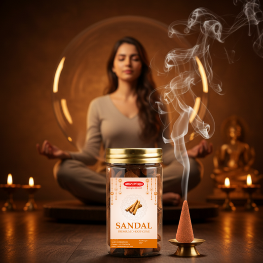 Premium Sandal Dhoop Cone | Calm Your Senses with Amrutvayu