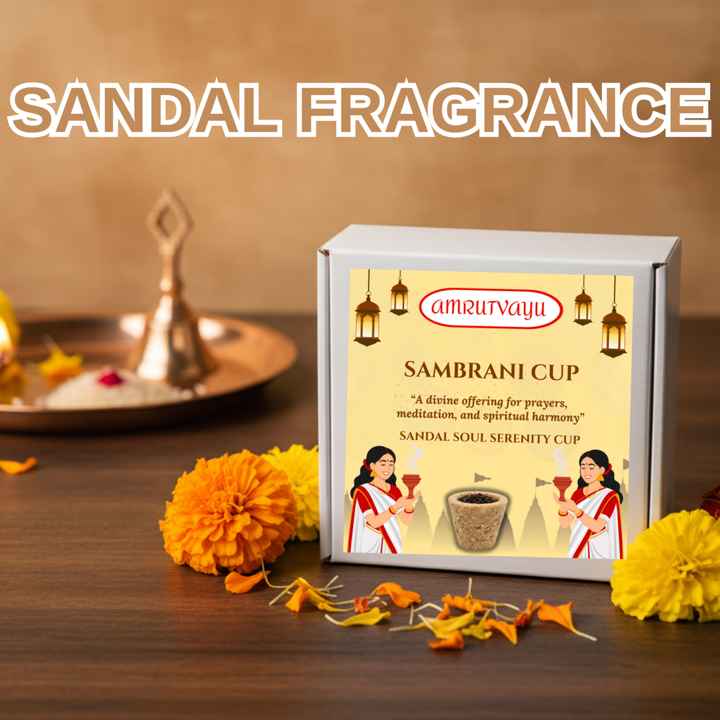 Sandal Fragrance Sambrani Havan Cups with Loban