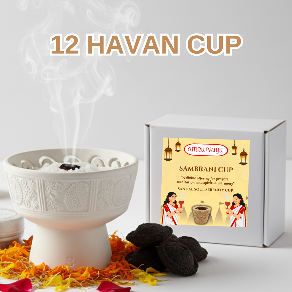 Sandal Fragrance Sambrani Havan Cups with Loban